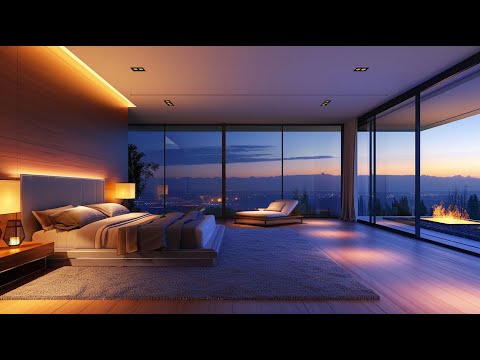 Cozy Bedroom on a Cold Evening - Soft Piano Music and Crackling Fire Ambience for Calming Anxiety