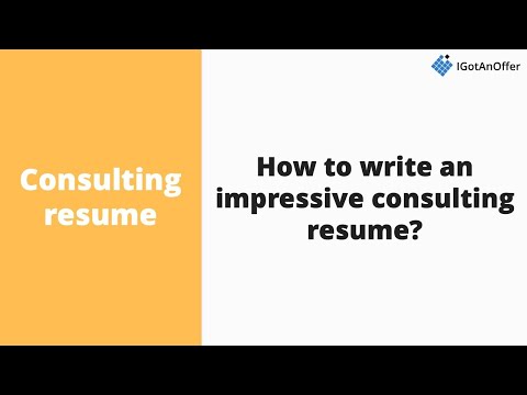 How to write an impressive consulting resume?