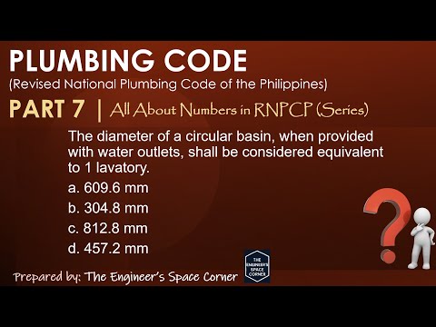 Plumbing Code Part 7 | The Engineer's Space Corner