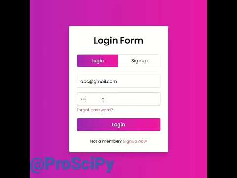 How to Create Login form using HTML, CSS And JavaScript #ProSciPy #shorts