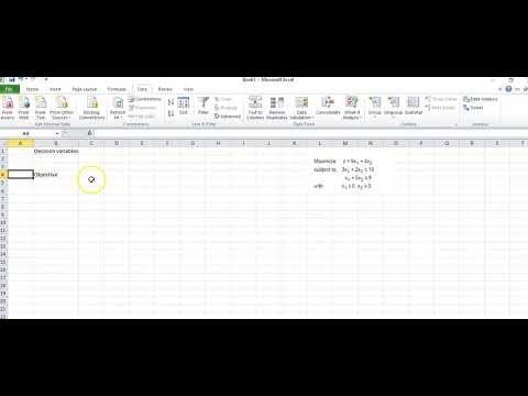 Using the Excel Solver for Linear Programming