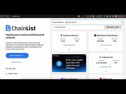 How to Add Zetachain Athens 3 Network to Metamask