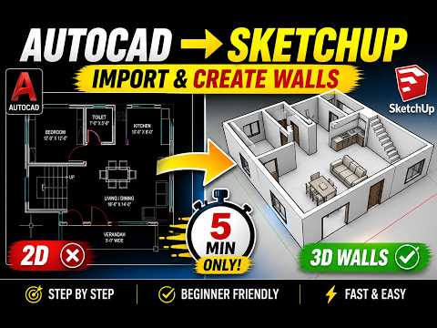 How to Import AutoCAD Drawing in SketchUp and Create Walls