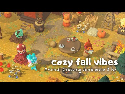 autumn yard days 🌸🍂  cozy fall vibes ・ animal crossing ambience・ 3hr study/relax/focus ♡