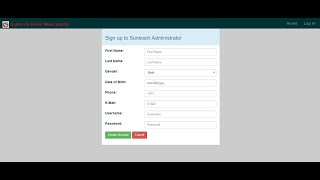 creating sign up form using bootstrap and PHP