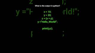 What is the output in python? #music #programming #python #shortvideo #shorts #coding #trending