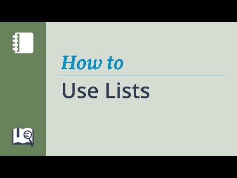 How to Use Lists