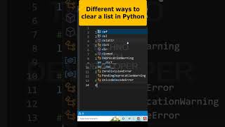 Different ways to clear a list in Python Part 19 | Python programming#python #shorts