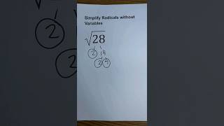 Simplify Radicals without Variables #math