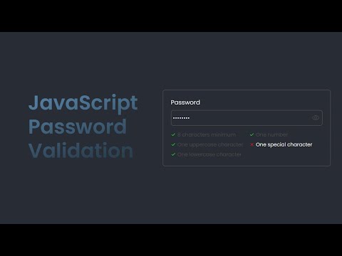 Password Validation using HTML, CSS & JS