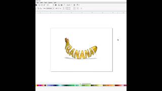 Banana 🍌Text Effects in Coreldraw | use Envelopes tools. #shorts #coreldraw