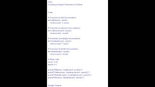 Creating a Simple Calculator in Python (Python) [datasciencecookie.com]