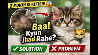 Kitten Hair Fall Problem 😱 Kaan Ke Peeche Baal Girna Normal Hai Ya Disease?🦠😿 Reason & Solution 😺💛