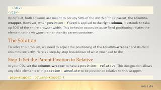 How to Make a Div Take Up 50% of Its Parent Instead of the Browser Width