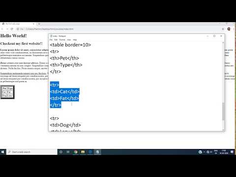 Basics of HTML Table | Video #3