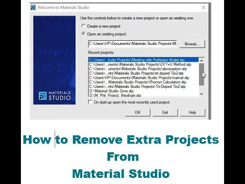 How to remove Extra Projects, Extra Calculation From Material Studio| DFT Calculation| Castep|