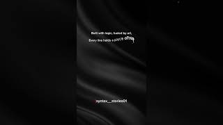 Code isn’t just logic — it’s emotion structured. #coding