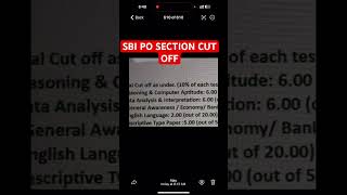 SBI PO SECTION CUT OFF #sbi #ibps #bankresult