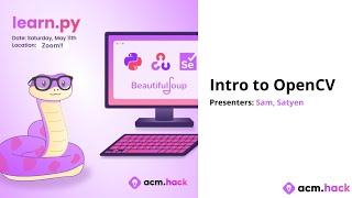 ACM Hack | learn.py: OpenCV