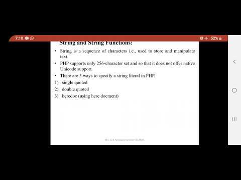 PHP String and String Functions