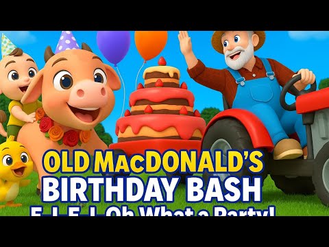 Old MacDonald's Birthday Bash | E-I-E-I-Oh What a Party| Happy Toons & Kids Songs