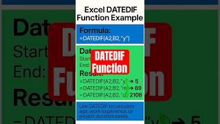 DATEDIF Function in Excel 📅 Calculate Age, Experience, or Duration Easily | Excel Made Easy