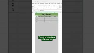 Auto Border in excel 👆 #excel #excelforbeginners #exceltricks