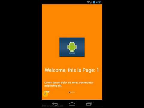 Welcome screen in Android application