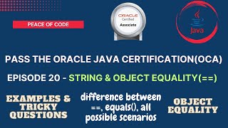Java Certification-OCA| Equality of Strings(==) | Object Equality | #javacourse #javacertification