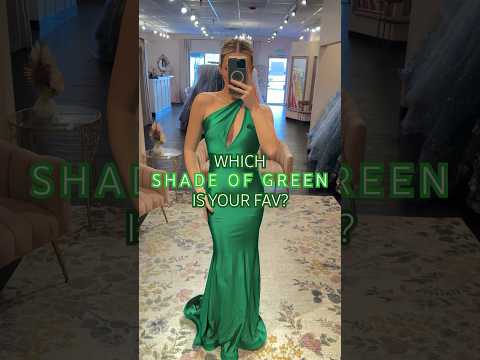 7 shades of green…which is your fav? 🤩💚🪩💫 #promdress #prom2024 #tbcoccasions