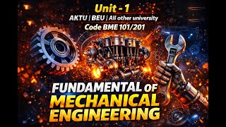 Lecture 1: Introduction to Mechanical Engineering | Unit-1 BME 101/201 | AKTU, BEU