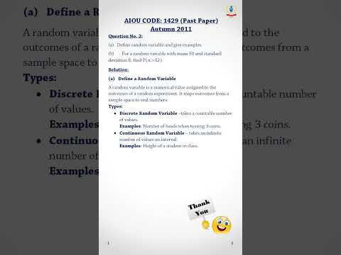 AIOU Code 1429 | Autumn 2011 Past Paper Q2 Solved with Explanation | Urdu + Easy Method