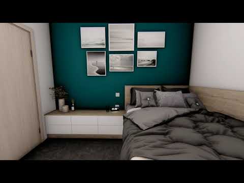 3D video prohlídka studentského pokoje // Rendering video Full HD - children room