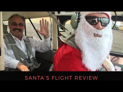 Santa comes in to complete his flight review just before Christmas.