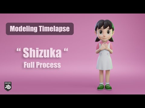 Character Modeling Shizuka Stand By Me - Blender 3D Timelapse