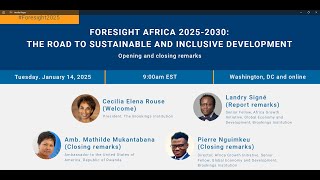 Foresight Africa 2025-2030: The road to sustainable and inclusive development