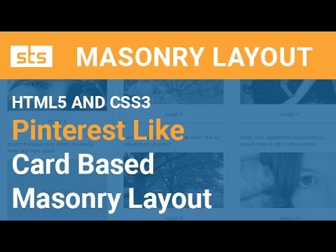 How to Create Masonry Layout CSS3 &  HTML5 - Material Design Card Based Pinterest Like Column Layout