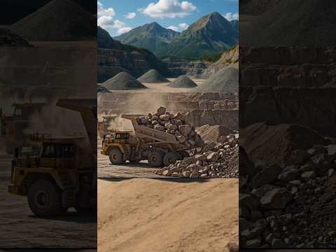 tumpukan batunya bisa bikin 1 rumah  #MiningTruck #RockDumping #HeavyMachine #SatisfyingLoad #shorts