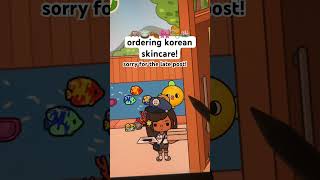 ordering korean skincare in toca!🫧🎀🍵 #tocaboca  #tocaaesthetichousetour  #tocarp
