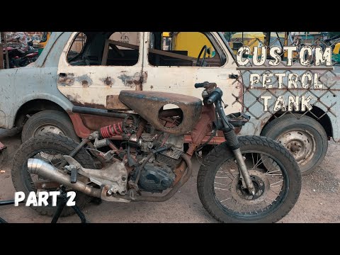 Custom tank😊 || PART 2 || CAFERACER BUILD || #modified