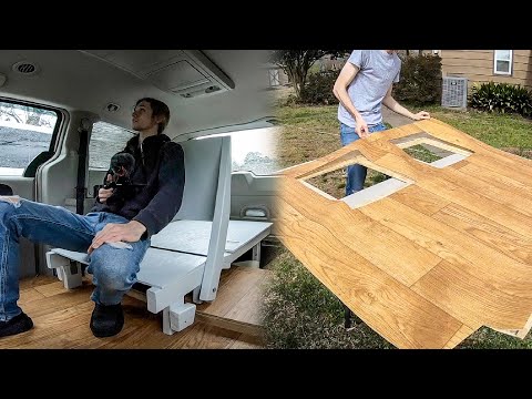 Linoleum Flooring and Removable Bed in my Minivan Camper