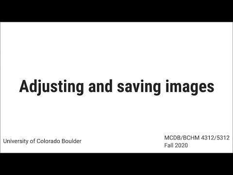 Adjusting and saving images