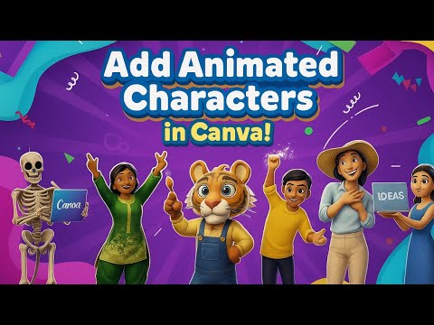 How to add animate character in Canva for free..😱😱 #canva #canvatips #canvatutorial