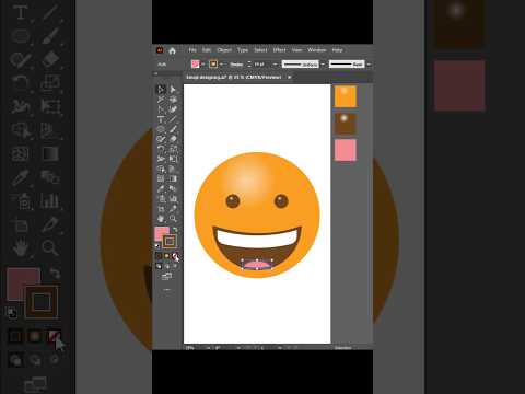 Laughing Emoji in Adobe illustrator #shorts #emoji #graphicdesign #adobeillustrator