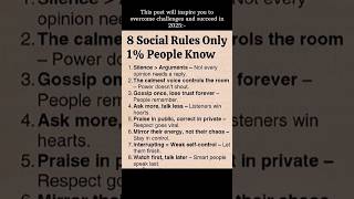 8 Powerful Social Rules Only 1% of People Truly Master.