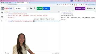 Python Coding - Making a Python Interactive Quiz (Grades 4-6)