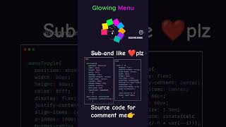 Growing/popup Menu 🤪 #css #dev #frontend #htmlcss #cssbutton #tamil #trendingshorts #button #coding