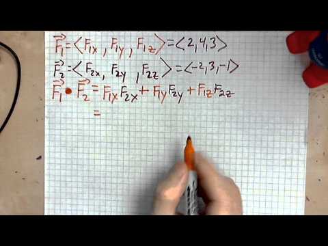 virtuallymath.com: defintion of dot product for 3 component vectors