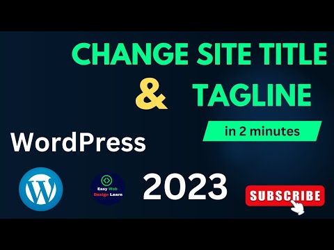 How to Change WordPress Site Title and Tagline 2023/ WordPress site title and tagline change.