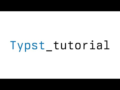 Typst tutorial: part 1